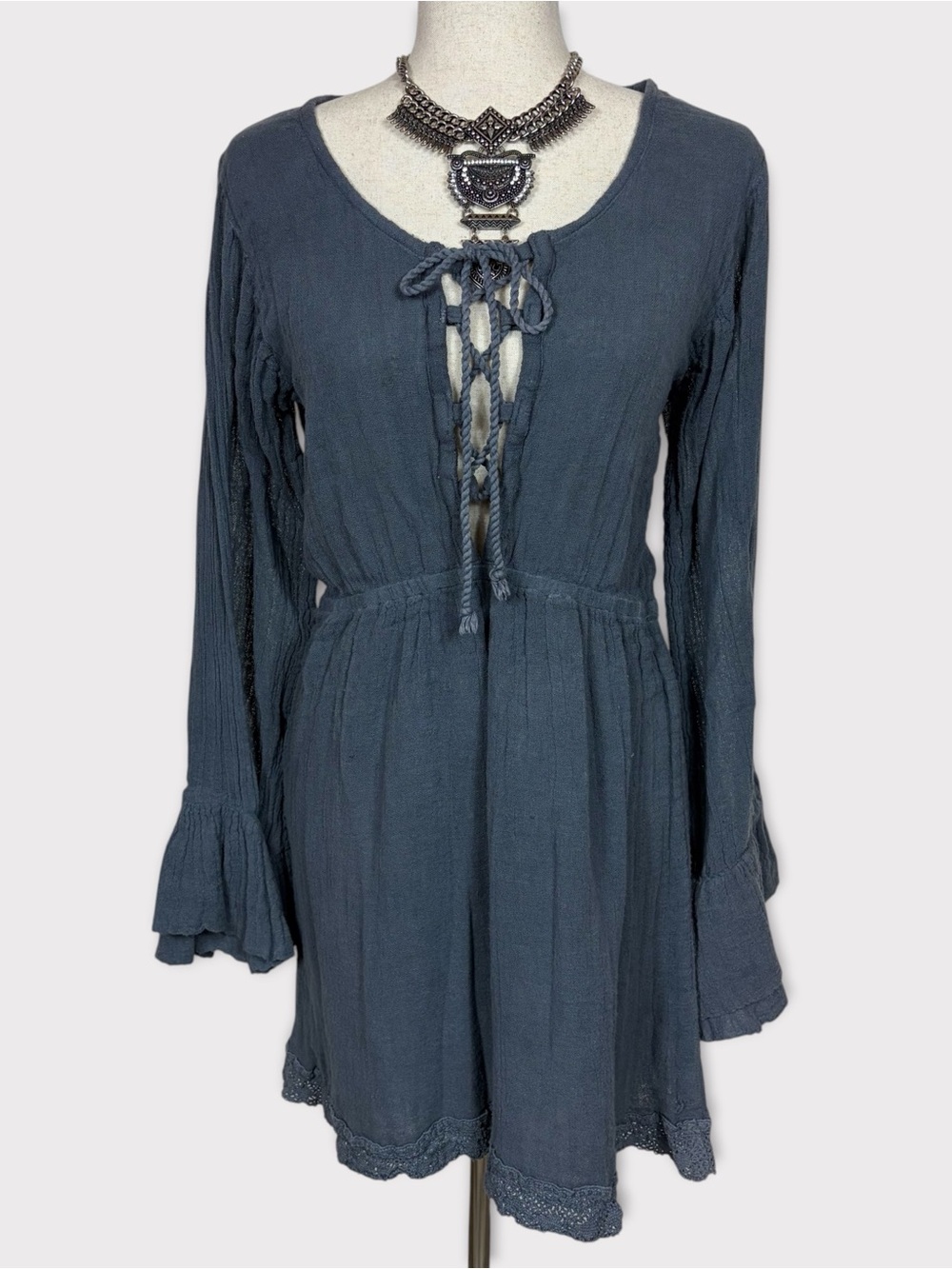 Jen’s Pirate Booty Gauze Cotton Dress Medium Large Boho Hippie Beach Coastal